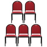 Kit 5 Cadeiras Hoteleiras Auditório Empilhável Linho M23 Vermelho - Mpozenato
