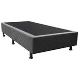Base Box Para Cama Solteiro 88x188cm Liz S05 Suede Bordado Cinza - Mpozenato