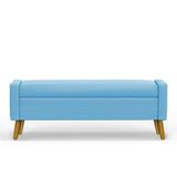 Recamier Bau Londres 1,60m Suede Azul Turquesa - Clique Decor
