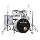 Bateria Acústica Nagano Garage Fusion 20 Com Banco Silver Sparkle