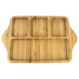 Bandeja De Bambu Com Divisórias 27,5x17,5cm Ck4359