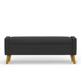 Recamier Bau Londres 1,40m Suede Preto - Clique Decor