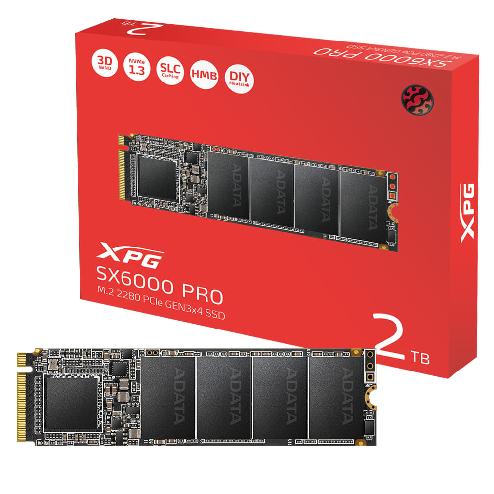 Hd Ssd M.2 Xpg Sx6000 Pro 2tb Pci-e 3.0 X2 - Asx6000pnp-2tt-c Nvme