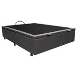 Base Box Baú Para Cama Viúva 128x188cm Liz S05 Sintético Cinza - Mpozenato