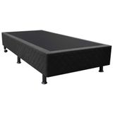 Base Box Para Cama Solteiro 88x188cm Liz S05 Suede Bordado Preto - Mpozenato