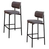 Banqueta Alta Bar Estofada Kit 2 Ella M25 Linho Cinza - Mpozenato