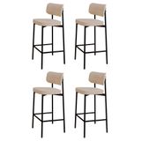 Banqueta Alta Bar Estofada Kit 4 Ella M25 Linho Areia - Mpozenato