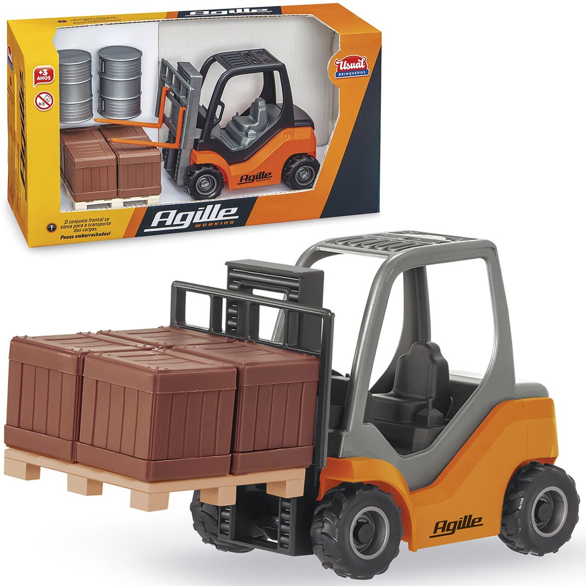 Brinquedo Colecionável Empilhadeira Miniatura Agile Working