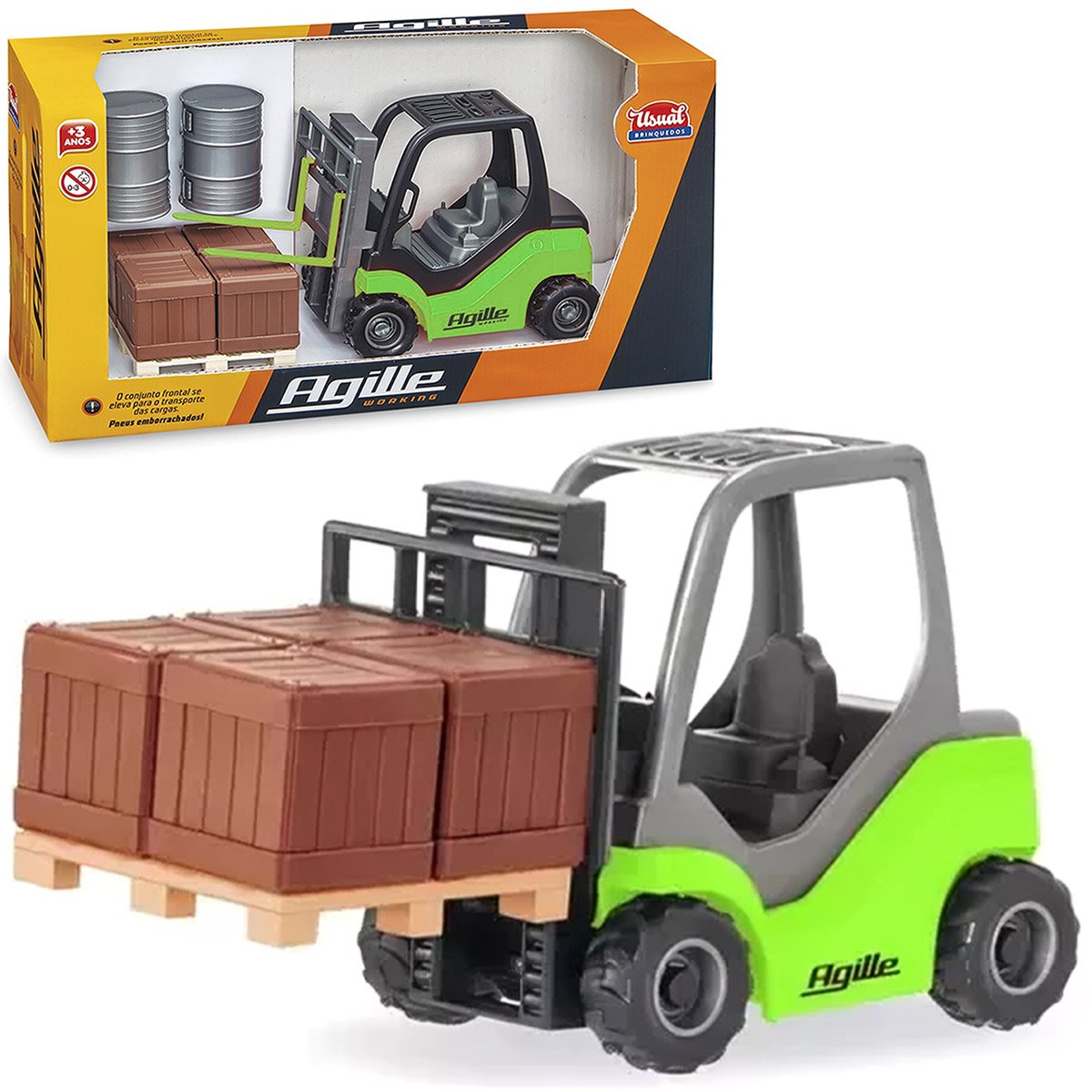 Brinquedo Colecionável Miniatura Empilhadeira Agile Working