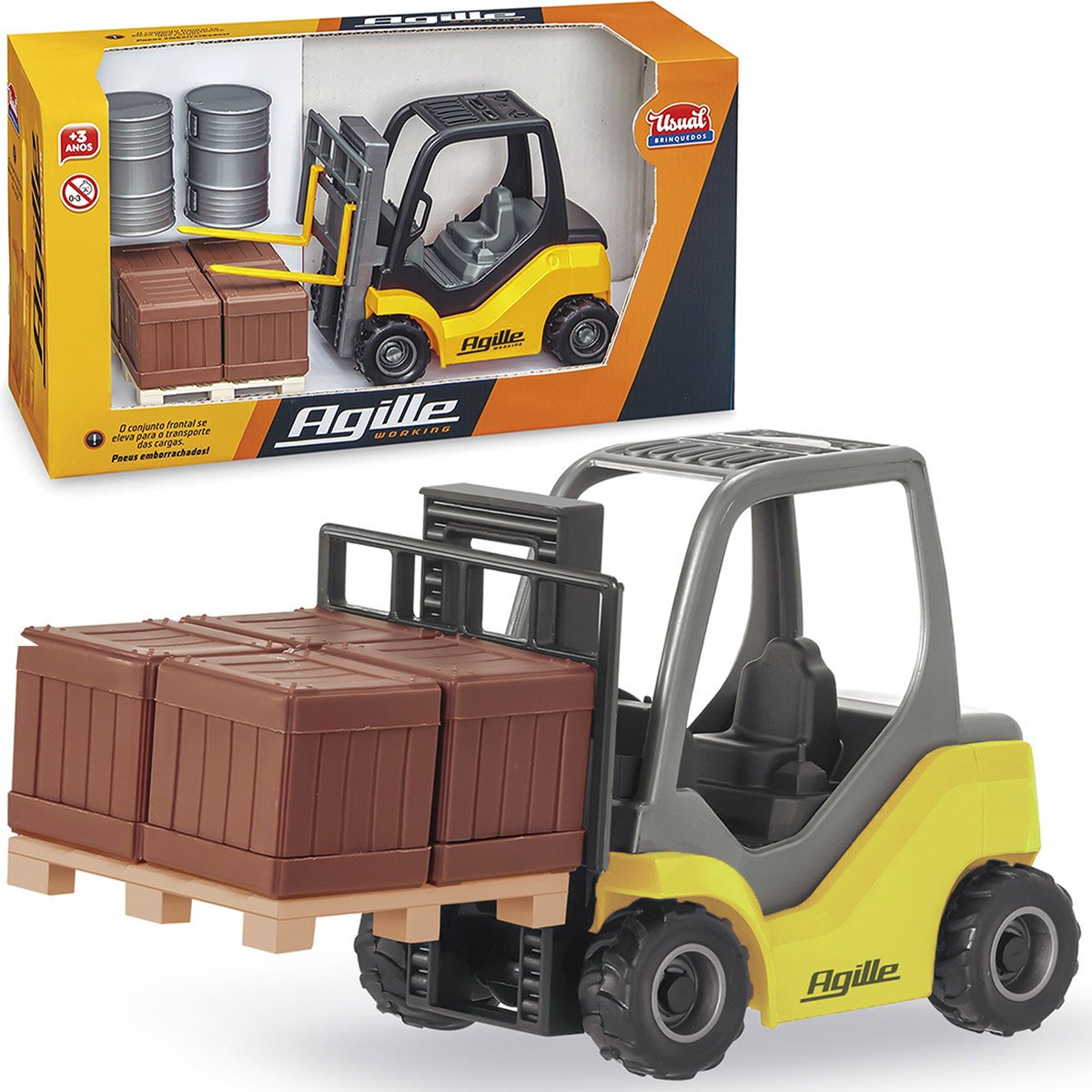Brinquedo Colecionável Empilhadeira Miniatura Agile Working