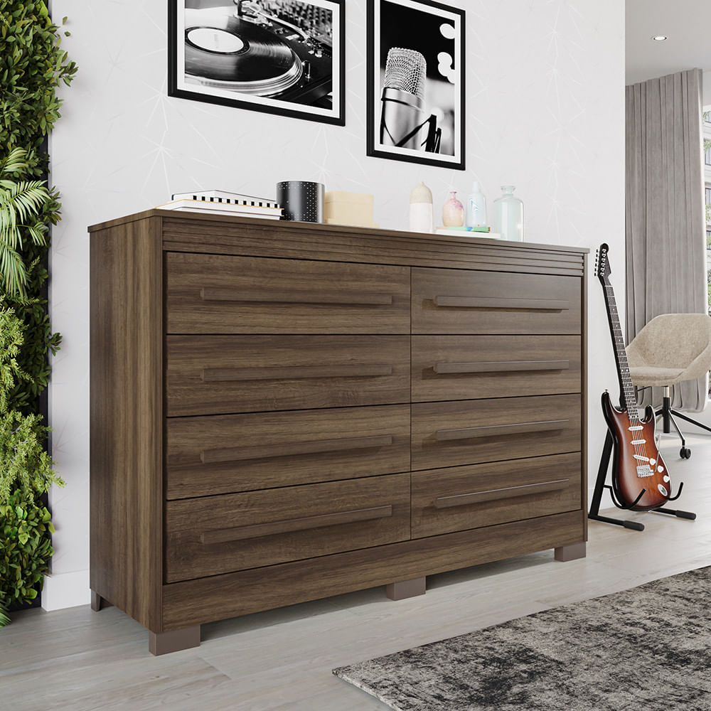 Cômoda 8 Gavetas Com Pés California Benetil