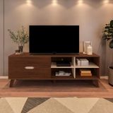 Rack Artely Verona Com 180 Cm De Largura, 2 Gavetas, Ideal Para Tv De Até 75