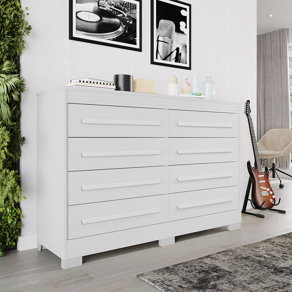 Cômoda 8 Gavetas Com Pés California Benetil