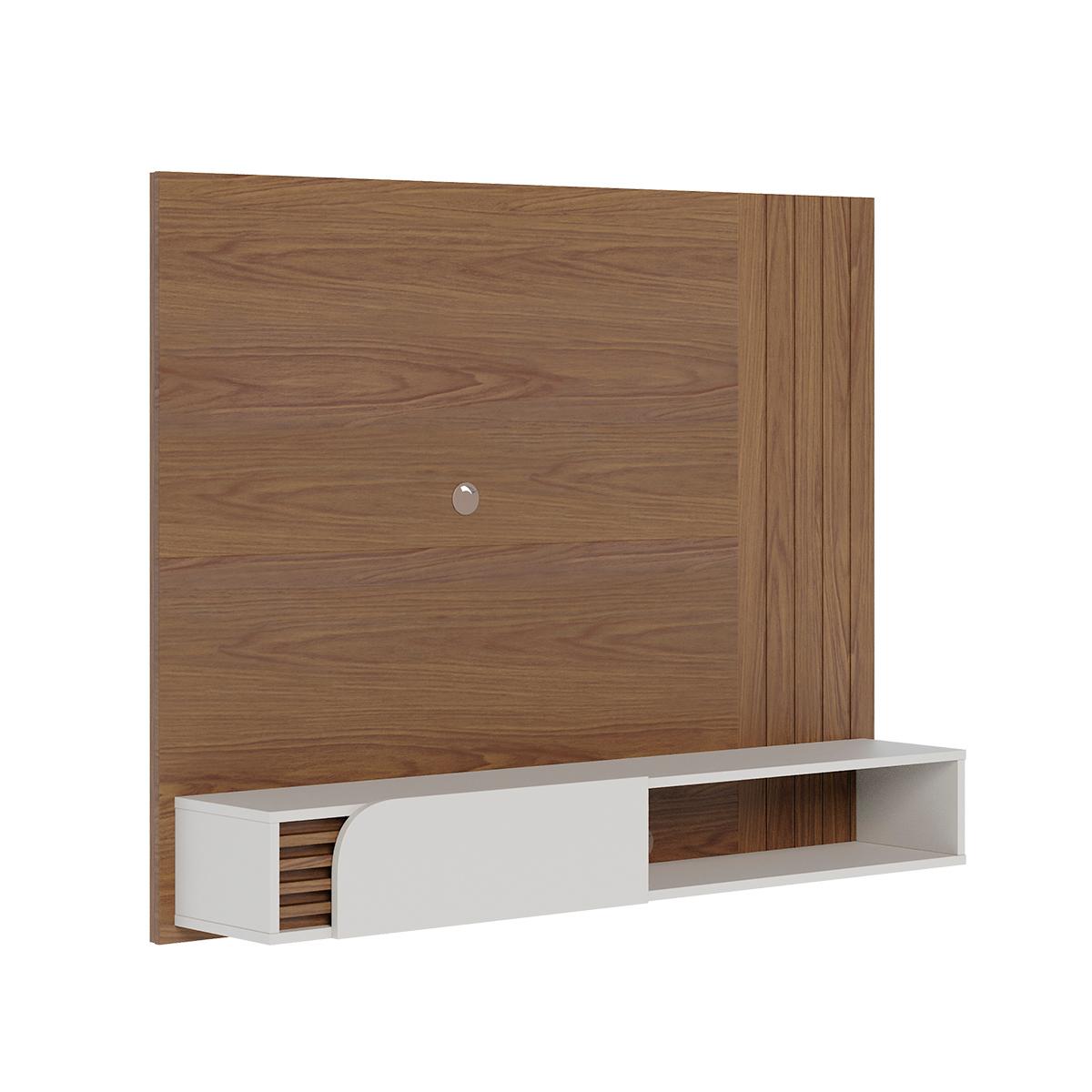 Painel Home Suspenso Jurere 1.6 Para Tv Até 60" Polegadas Amendoa/off White Matte