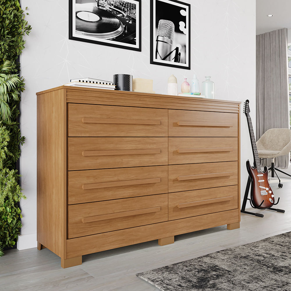 Cômoda 8 Gavetas Com Pés California Benetil