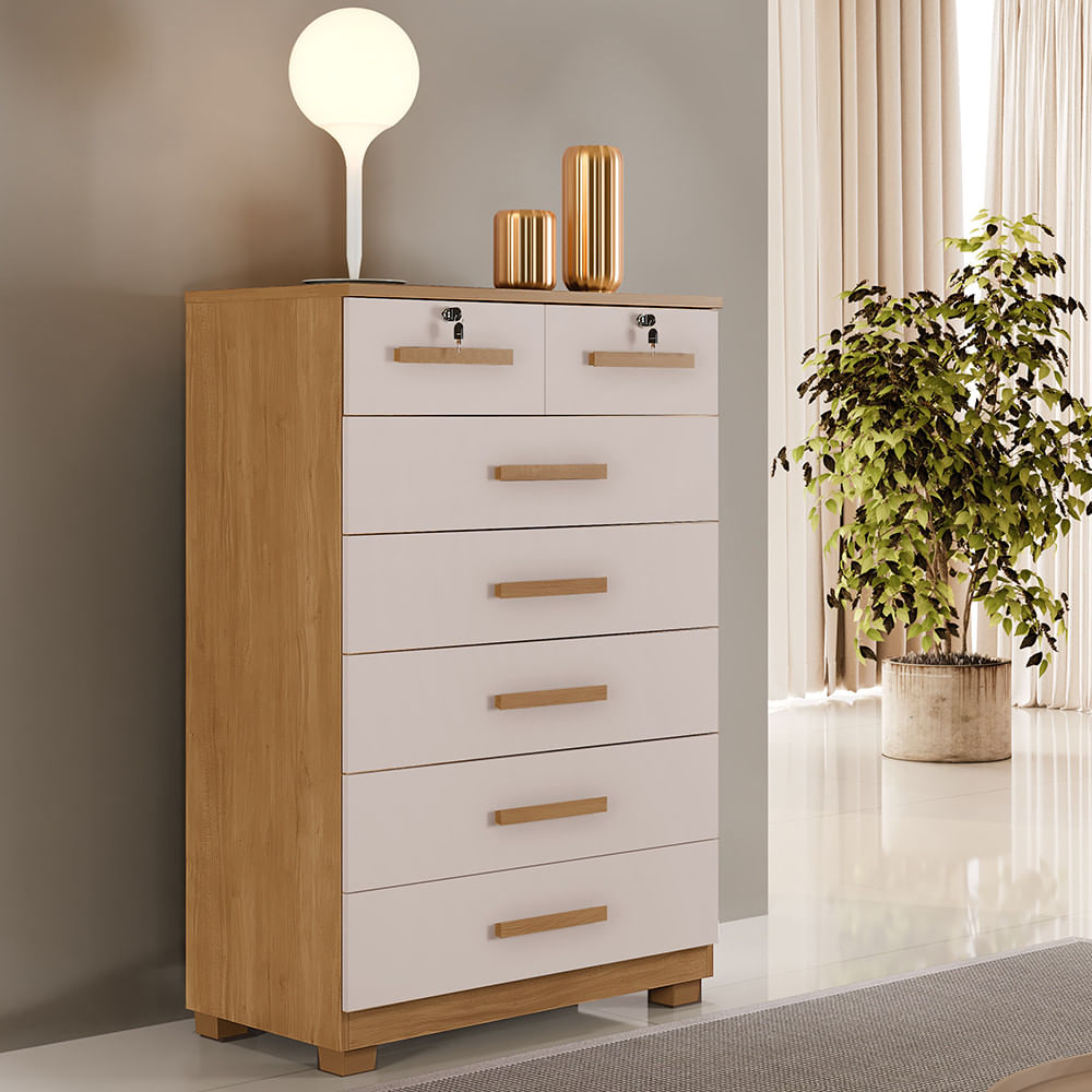 Cômoda 7 Gavetas Com Pés Barcelona Benetil