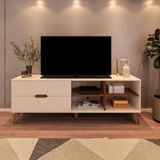 Rack Artely Verona Com 180 Cm De Largura, 2 Gavetas, Ideal Para Tv De Até 75