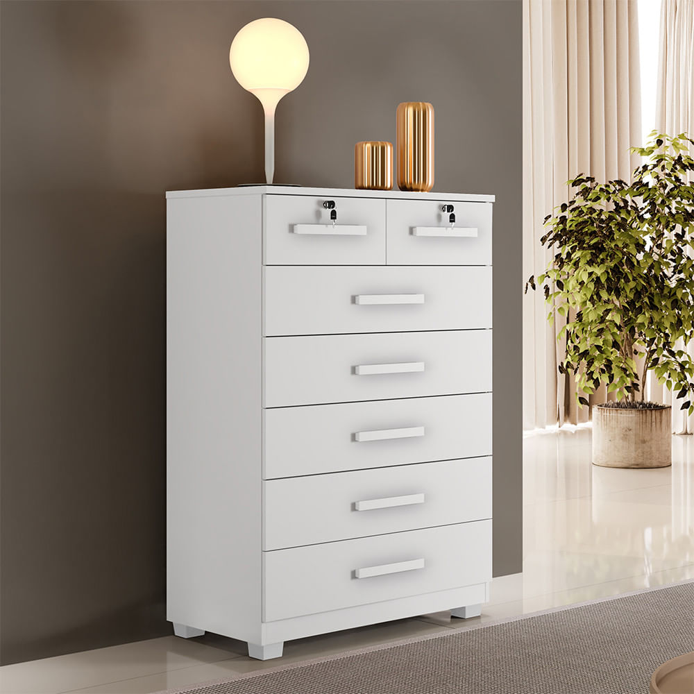 Cômoda 7 Gavetas Com Pés Barcelona Benetil