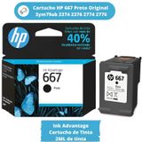 Kit Com 2 Cartuchos Hp 667 Preto 2ml - 3ym79ab