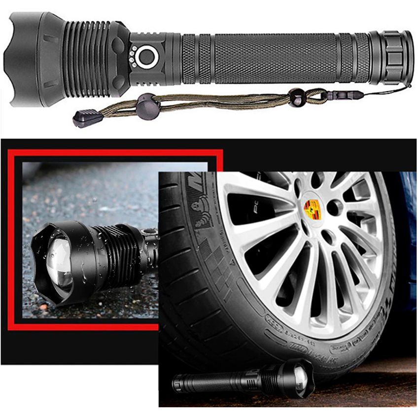 Lanterna Tocha Tatica Sabre De Luz Impermeável Led P90.2 Alcance De 2km Zoom Recarregavel Portátil A Prova Dagua - imagem 4