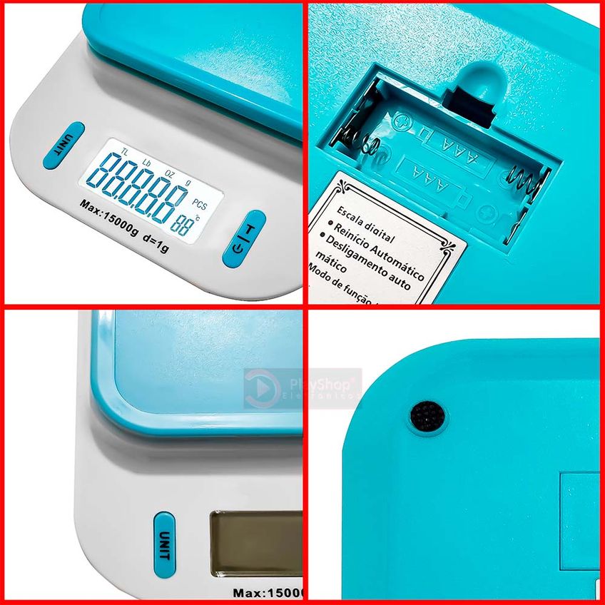 Balança Digital De Alta Precisão E Resistente 15kg Mercado Padarias Dieta E Nutrição Tela Lcd E Função Tare - imagem 3