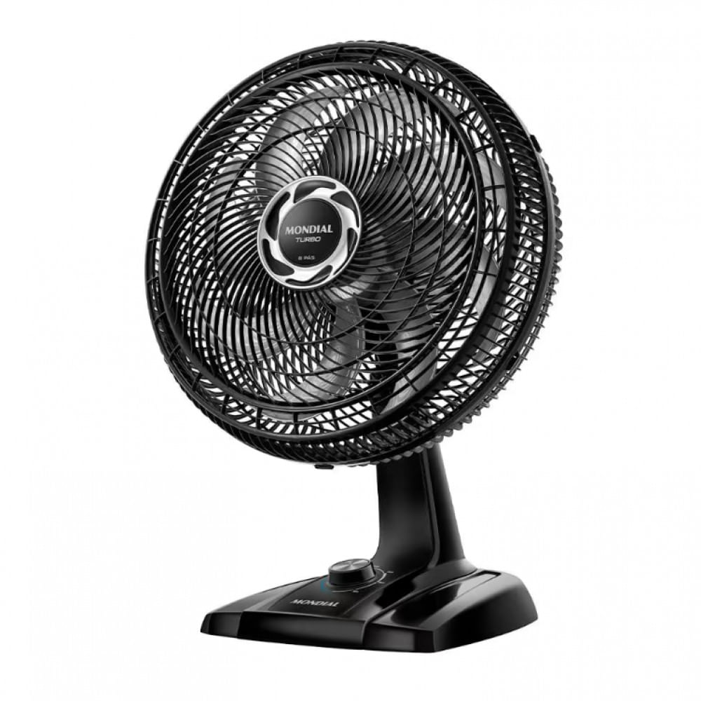 Ventilador De Mesa 40cm Mondial Turbo Vt40nb Com 8 Pás, 3 Velocidades