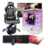 Pc Gamer Completo Ryzen 5 5500, 16gb 3200mhz, (rtx 4060 8gb), Ssd 480gb M.2, 600w 80 Plus, Monitor 24 165hz, Cadeira - Nli88054 U Unica Unica