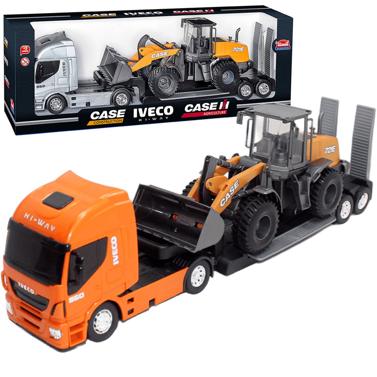 Brinquedo Colecionável Miniatura Caminhão Carregadeira Iveco