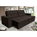 Sofá Vancouver Retrátil/reclinável 2,30m Suede Velusoft Café C/mola Helicoidal - Sofá Casa