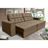 Sofá Vancouver Retrátil/reclinável 2,10m Suede Velusoft Castor C/mola Helicoidal - Sofá Casa