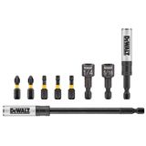 Conjunto De Acessórios Dewalt Dwaftas-9 9pc Com Suporte De Broca De Bloqueio