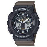 Relogio Casio G-shock Ga-100tu-1a3cr Utilitário Preto E Verde-oliva