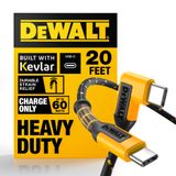 Cabo De Carregamento Dewalt Heavy Duty Extra Long Usb C 6m 60w
