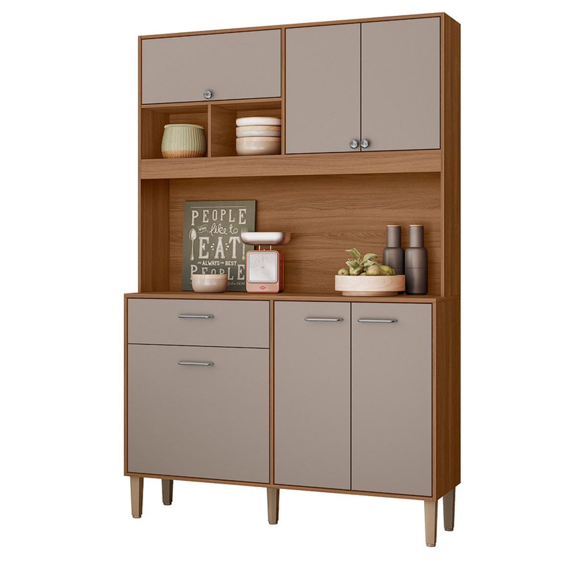 Armario De Cozinha Erva Doce 120 Cm 6 Portas E 1 Gaveta Ipe/fendy