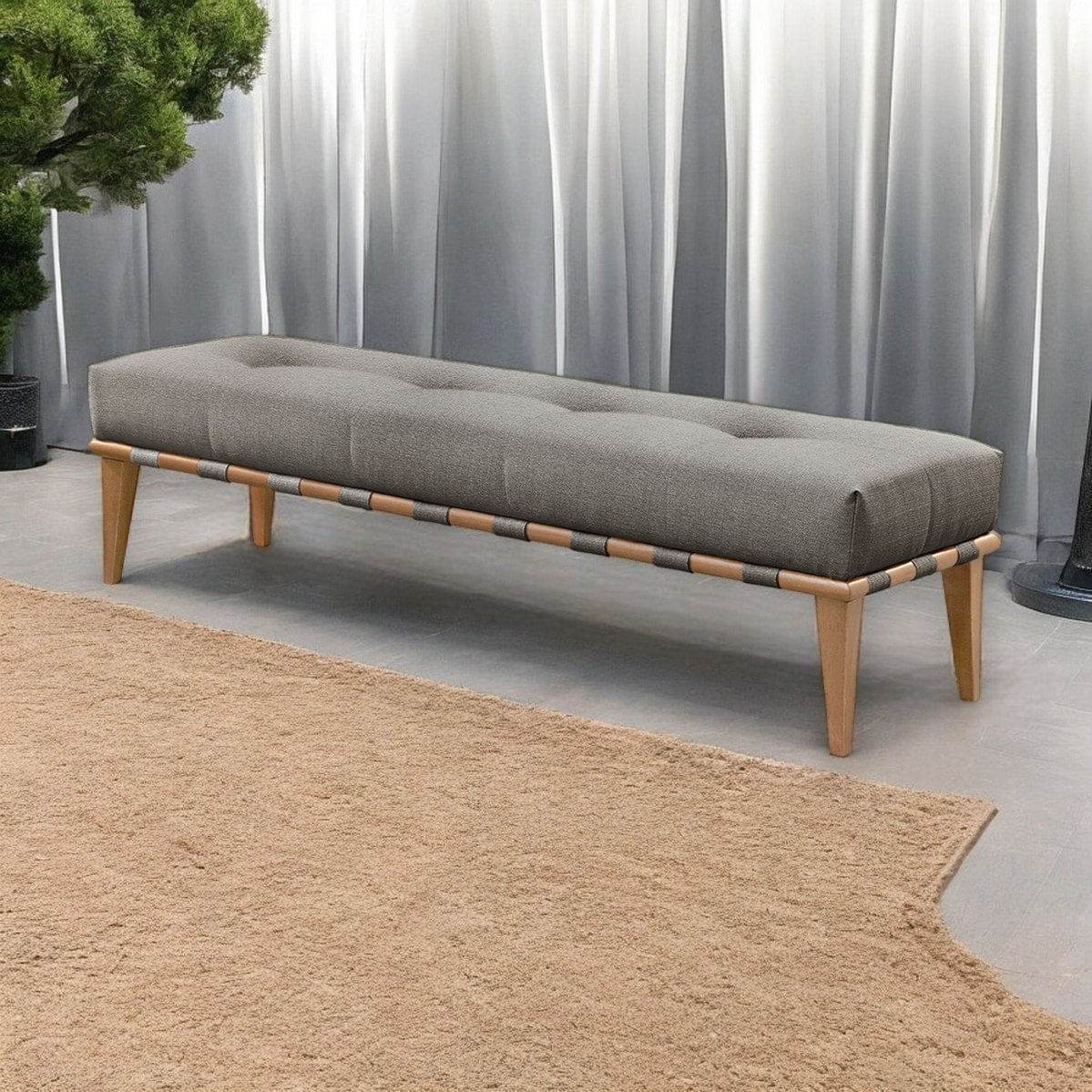 Recamier Luxo Madeira Maciça Valentin Cappuccino