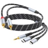 Cabo De Áudio Dcnetwork 3,5 Mm Para Rca Male Lightning Para Rca