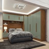 Quarto Modulado Casal Completo 4 Peças 5 Portas 4 Gavetas Com Maleiro Smart Plus Espresso Móveis
