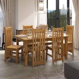 Conjunto Sala De Jantar Mesa Retangular 160cm E 6 Cadeiras Em Madeira Maciça Nimes Espresso Móveis Nogueira