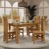 Conjunto Sala De Jantar Mesa Retangular 120cm E 4 Cadeiras Em Madeira Maciça Nimes Espresso Móveis Nogueira