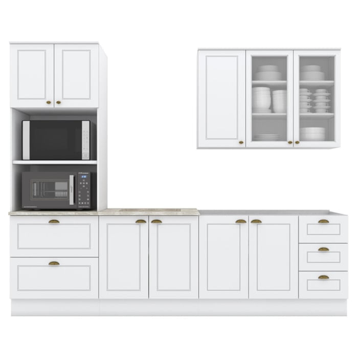 Cozinha Modulada 5 Pecas 272 Cm Ce377 Americana Branco Calcare Henn