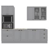 Cozinha Modulada 5 Pecas 272 Cm Ce377 Americana Cinza Calcare Henn