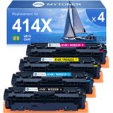 Cartuchos De Toner Mytoner 414x, Pacote Com 4, Alto Rendimento Para Hp M479