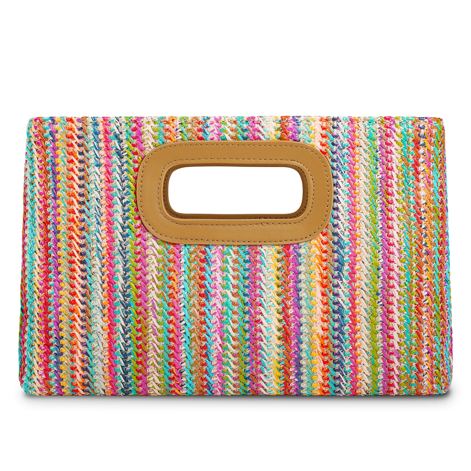 Bolsa Straw Clutch Kseymeir Top Handle Para Mulheres Coloridas