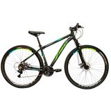 Bicicleta aro 29 Rino Everest 24v Cambios Index - Freio Hidraulico - Trava - Azul/Verde - 21