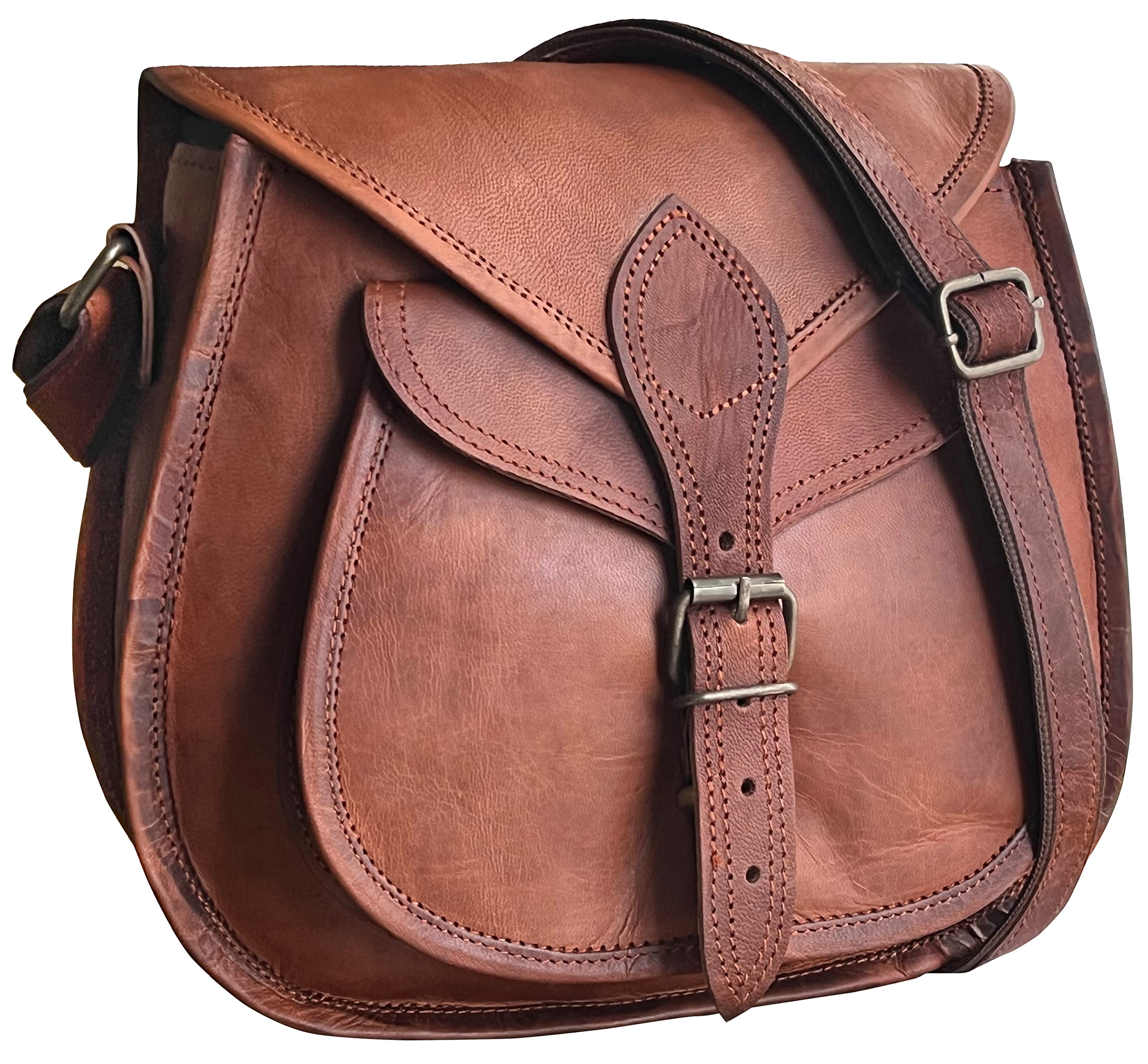 Mochila Tiracolo Rustic Town Small Brown Leather 28cm