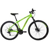 Bicicleta aro 29 Rino Everest 24v Cambios Index - Freio Hidraulico - Trava - Verde Neon - 21