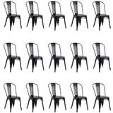 Kit 15 Cadeiras Banqueta Oficial Iron Tolix Preto