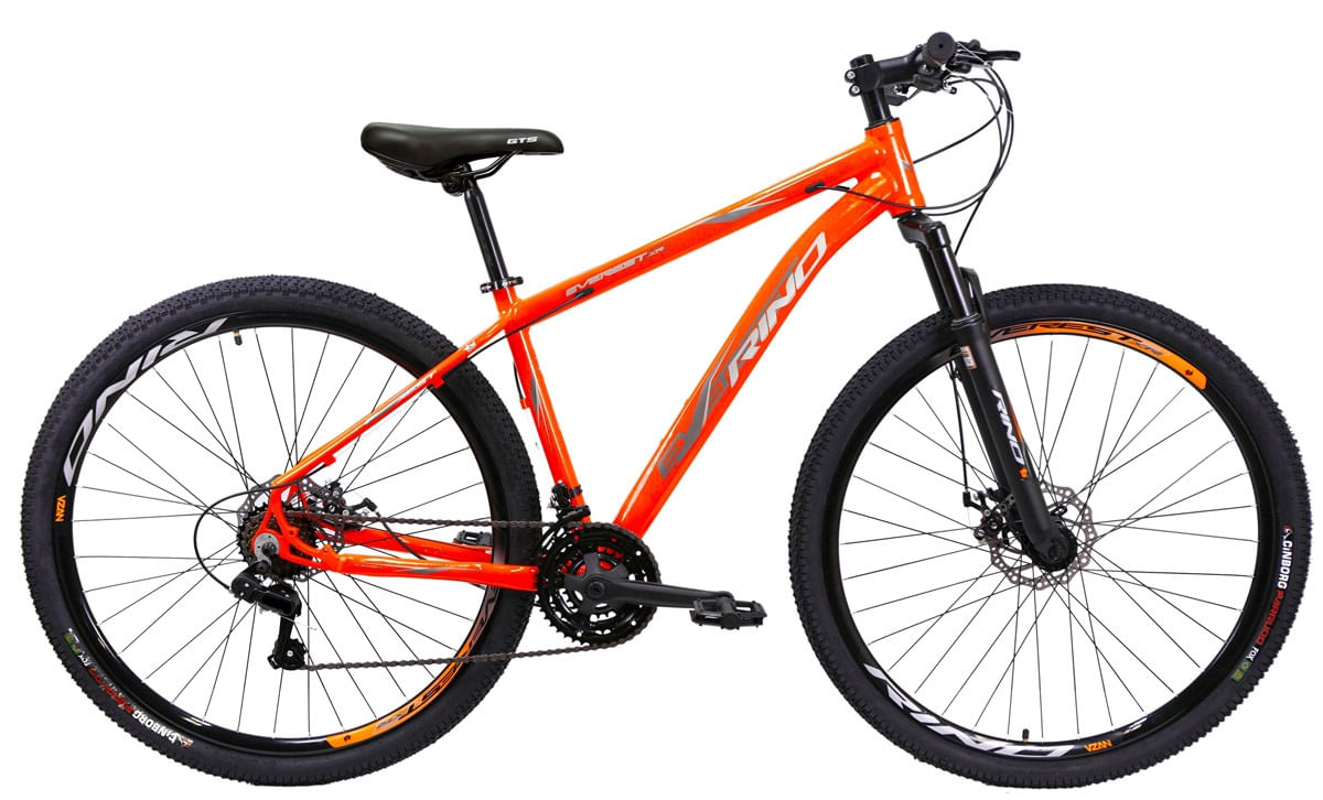 Bicicleta aro 29 Rino Everest a Disco 24v Cambios Index - Laranja Neon - 21