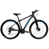 Bicicleta aro 29 Rino Everest a Disco 24v Cambios Index- Preto/Azul - 19