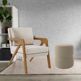 Kit Poltrona E Puff Decorativo Luxo Sala Escritório Dora